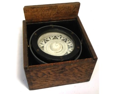An oak boxed Chadburn's Ltd of Liverpool ships compass.