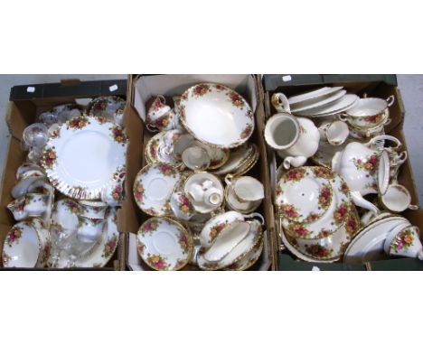 A good quantity of Royal Albert Old Country Roses teaware and dinnerware dating between 1962 and 2002 to include a coffee pot