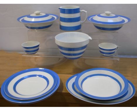 T. G. GREEN (green shield backstamp); a collection of dinnerware and kitchenware to include two lidded tureens, a basin with 