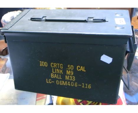A WWII machine gun ammunition box.