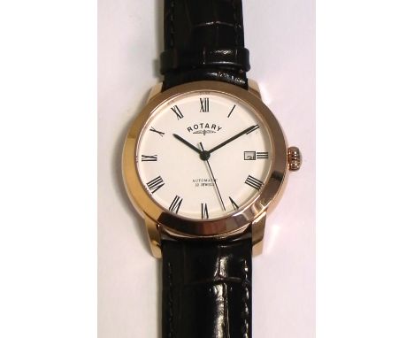 Rotary; a boxed contemporary gents automatic wristwatch, with papers.