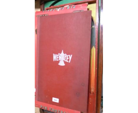 Four vintage bagatelle games all with football themed backboards and a vintage board from the "Wembley" game (5).