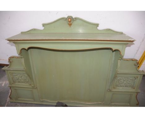 A Painted over mantle with a single shelf.