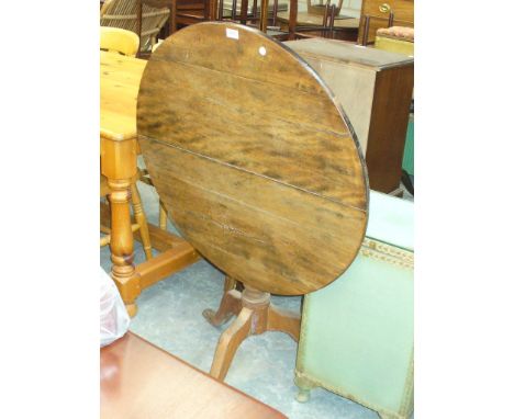 A 19th Century tripod table and a L/loom linen box.(2)
