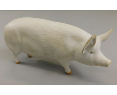 A Beswick Sow Champion Wall Queen 40th Pig, model number 1452A, white matt, 7cm high