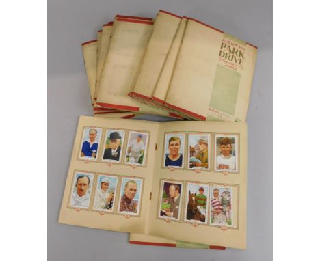 Various albums of Park Drive cigarette cards, to include Sporting Personalities, Trains of the World, Navy, Shots from Famous