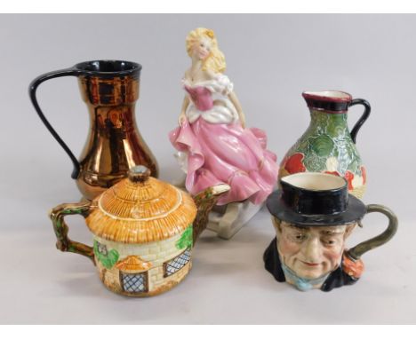 Various collectable ceramics, to include a Kevin Francis strawberry patch jug, limited edition 100/250, a Beswick Captain Cut