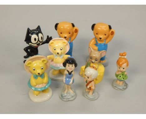 A collection of Wade and other ceramic figures, to include Felix the Cat, Royal Doulton Tessie Bear from Noddy, Betty from Th