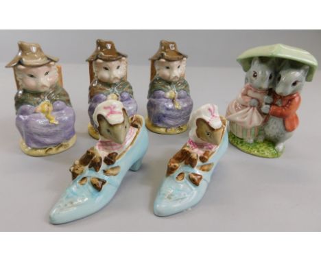 A collection of Beswick Beatrix Potter figures, to include three and This Pig Had None figures, boxed, two Beatrix Potters Th