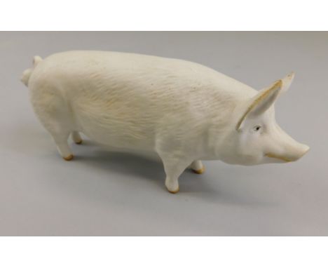 A Beswick boar Champion Wall Champion Boy 53rd Pig, model number 1453A, white matt, with blue Beswick stamp to underside