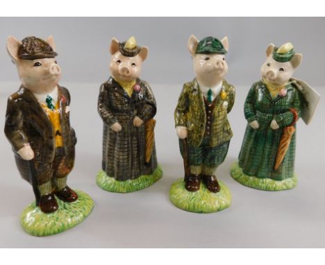 Four Beswick Sinclairs collection pig figures, to include ECF11 Lady Pig 25/2000, ECF10 Gentleman Pig 134/2000, ECF8 The Lady