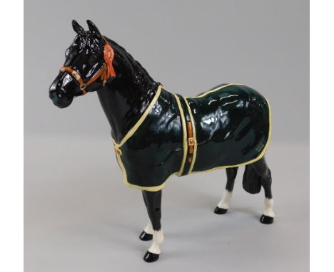 A Beswick Welsh Mountain Pony (Champion Welsh Mountain Pony), model number A247, black, gloss, 21cm high, stamped Beswick in 