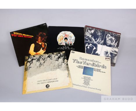 Five classic rock albums including Queen- A Day at the Races, 1976 first pressing, The Rolling Stones- Emotional Rescue, 1980