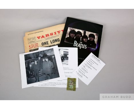 Three Beatles related items including a concert ticket for The Beatles show on Tuesday November 26th 1963 for the 8.30pm set 