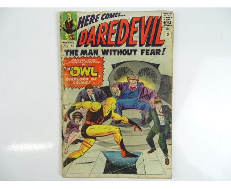 DAREDEVIL #3 - (1964 - MARVEL - UK Price Variant) - Origin and first appearance of the Owl - Jack Kirby cover with Joe Orland