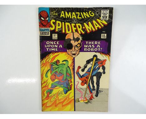 AMAZING SPIDER-MAN #37 - (1966 - MARVEL - UK Price Variant) - First appearances of Norman Osborn and Robot-Master + Spider-Ma