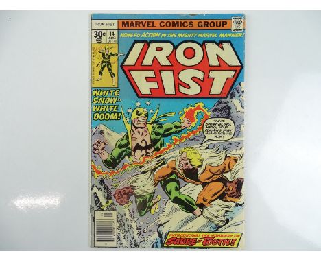 IRON FIST #14 - (1977 - MARVEL) - First appearance of Sabretooth - Al Milgrom cover with John Byrne interior art - Flat/Unfol