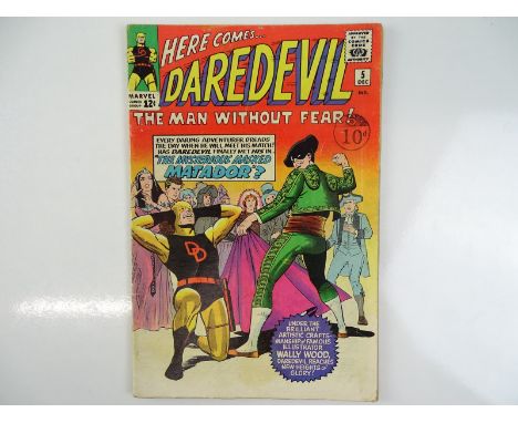 DAREDEVIL #5 - (1964 - MARVEL - UK Cover Price) - Daredevil battles the Matador + Costume change for Daredevil: the D on his 