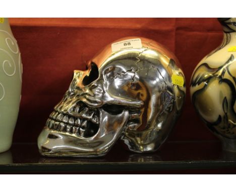 A silvered skull