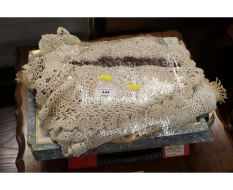 A quantity of lace and textiles etc. 