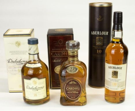 Dalwhinnie Single Highland Malt Scotch Whisky, 15 years old 43%vol, Cardhu Single Malt Highland Scotch Whisky, aged 12 years 