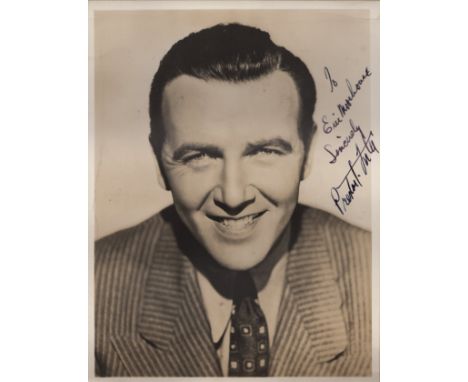 CINEMA: An oblong 4to photograph album containing over 40 vintage signed postcard photographs and slightly larger by various 