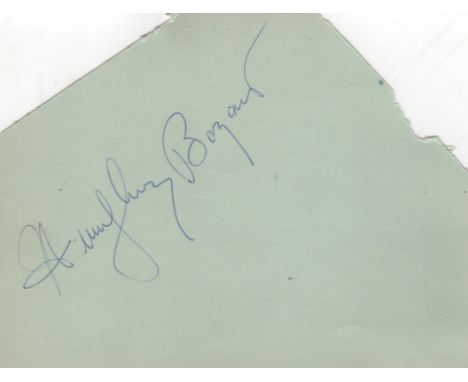 BOGART HUMPHREY: (1899-1957) American Actor, Academy Award winner. Vintage blue ink signature ('Humphrey Bogart') on an irreg