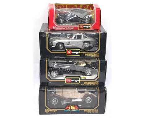 Bburago, 1:18 Scale &amp; similar, a boxed Car group.&nbsp; Includes Mercedes 300 SL 1954 &amp; Citroen 15cv TA (1938). &nbsp