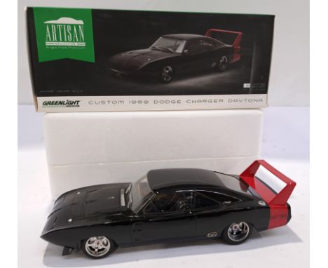 Greenlight, a boxed 1:18 Artisan Collection Custom 1969 Dodge Charger Daytona Model Vehicle. Although unchecked for completen