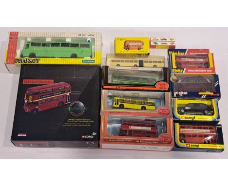Corgi, Dinky, JOAL, Minix and similar a boxed mixed scale bus group, to include; Corgi 'Sights &amp; Sounds' CC25908 - AEC Ro