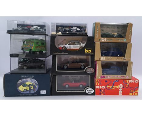 Mini Champs, IXO, Brumm and similar a boxed 1:43 scale group, to include; IXO MOC016 - Mitsubishi Lancer Evo 7 Ralliart, Mini