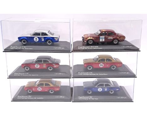 Minichamps a boxed 1:43 scale Ford Escort Mk1 Rally Group group to include 430748101 Escort RS1600 (RAC Winner 1974) Winners: