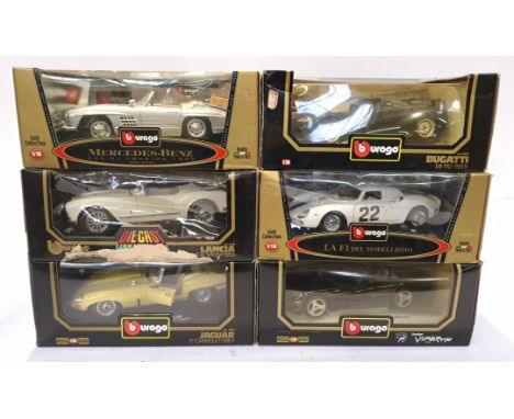 Bburago, a Boxed Group of 1:18 Scale Commercial Vehicles. Includes Bugatti EB 110 (1991), Dodge Viper RT/10 (1992) with other