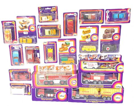 Siku, a boxed Car, Commercial &amp; Emergency Vehicle group.&nbsp;&nbsp;Includes 3111 Container Transporter &amp; 332 Metz Ai