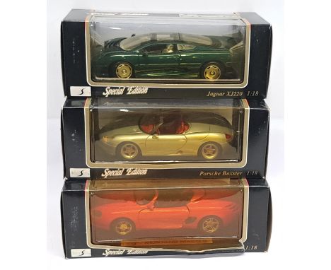 Bburago Special Edition, 1:18 Scale, a boxed Performance Car group. &nbsp;Includes Porsche Boxster &amp; Mustang Mach III. &n