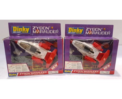 Dinky Toys, a boxed Pair of 368 Zygon Marauder Space Ships. Although unchecked for completeness condition appears Good to Goo