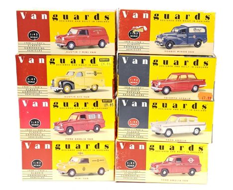 Vanguards, 1:43 Scale,&nbsp;a boxed Car &amp; Van group. &nbsp;Includes Ford Anglia Van, Morris Minor Van &amp; Austin 7 Mini