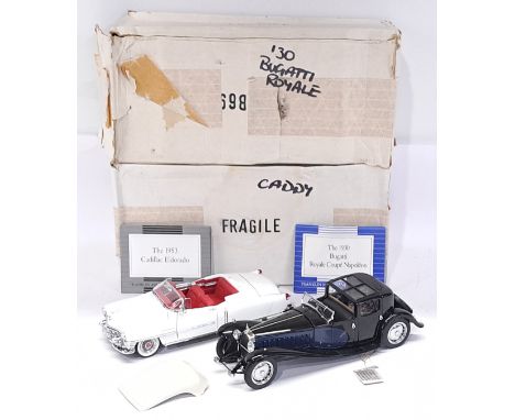 Franklin&nbsp;Mint, 1:24 Scale, 1930 Bugatti Royale Coupe Napoileon &amp; 1953 Cadillac Eldarado, a boxed pair.&nbsp;&nbsp;Al