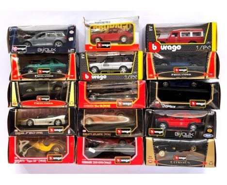 Bburago, boxed 1:24 Scale group to include 0102 Porsche 911 S, 1501 Citroen 15CV TA (1938) and others. Although not checked f