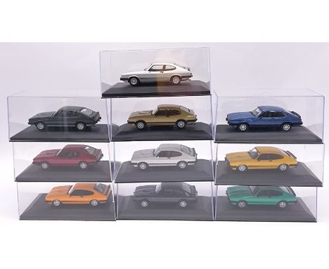 Lledo/Corgi Vanguards, a boxed group of 1:43 scale Ford Capri models to include VA10815A Capri Mk3 3.0S (Autocar Roadtest Car