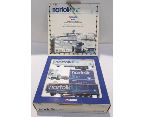 Corgi CC99129 Norfolk Line 'Maersk' 1:50 scale limited edition set, contains DAF XF Super Space Cab, curtainside trailer, fri
