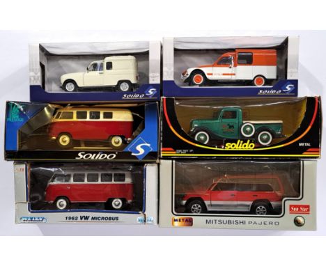 Sun Star, Solido and similar, a boxed 1:18 Scale group to include Sun Star Mitsubishi Pajero, Solido 8002 Ford Pick Up and ot