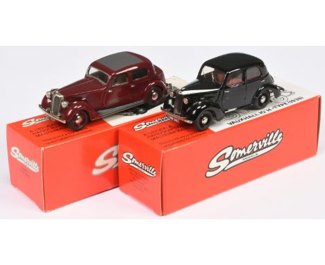 Somerville Models, a boxed Pair of 1:43 Scale Vintage Vehicle Models. Includes No. 134 P-2 Rover 14 "Maroon" &amp; No. 152A V
