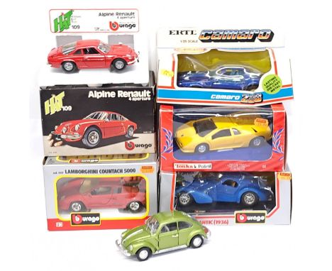 Polistil, Bburago &amp; similar, 1:24 Scale &amp; similar, a boxed &amp; unboxed Car group. &nbsp;Includes Alpine Renault, Bu