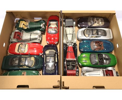 Bburago, Maisto &amp; Similar, a unboxed Group of 1:18 Scale Jaguar Vehicles. Although unchecked for completeness condition a