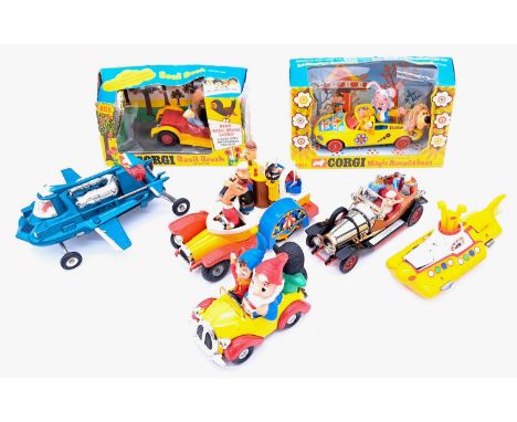 Corgi and Dinky, a mostly unboxed TV, Film and Beatles related group to include Corgi Toys "Chitty Chitty Bang Bang", Dinky "