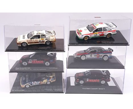 Minichamps, IXO, Autoart and similar, a boxed 1:43 scale Ford Sierra Rally Group which includes Cosworth to include Minichamp