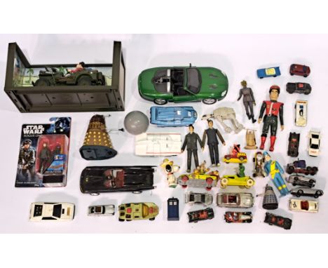 Corgi, Husky and similar an unboxed TV and Film related group, to include; James Bod 007, Thunderbirds, Batman, Star Wars, Do
