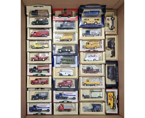 Lledo, a boxed group of promotional models, to include DG86001 1955 VW Camper "Red/Black Camper", 004013 Horse Drawn Bus "Sto