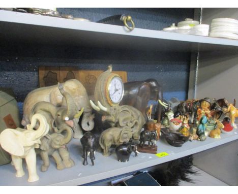 Collectables to include Goebel, Beswick horses, Paul Miller Langham glass bird and other items 